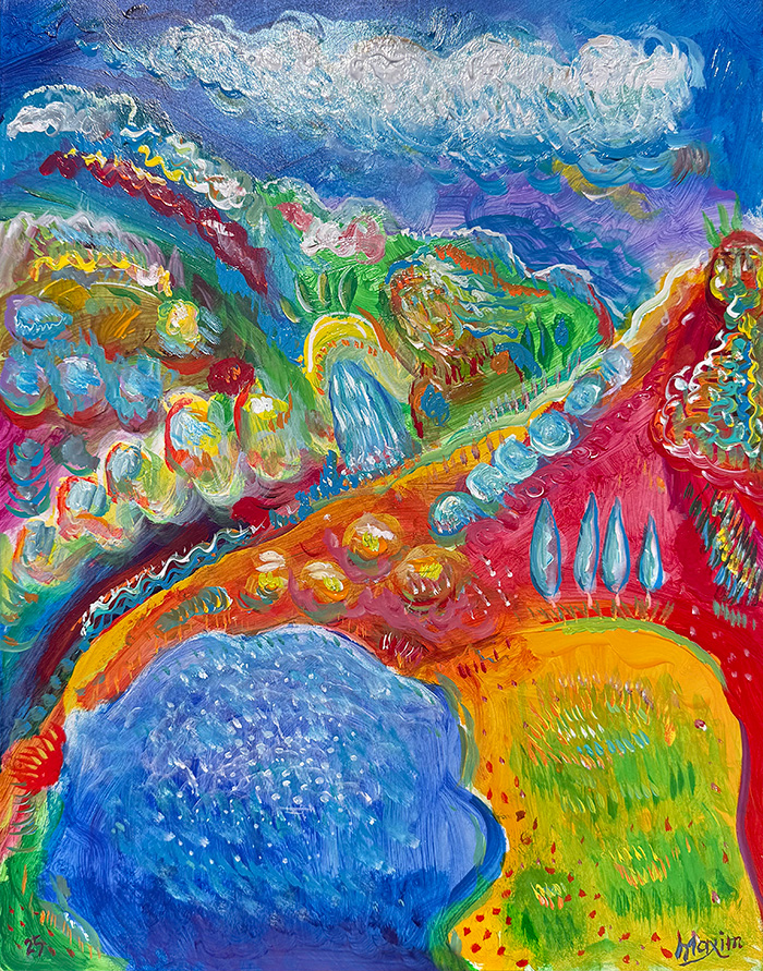 "Boračko jezero: Heart of the North", acrylic on canvas panel, Bishop Maxim, 2025