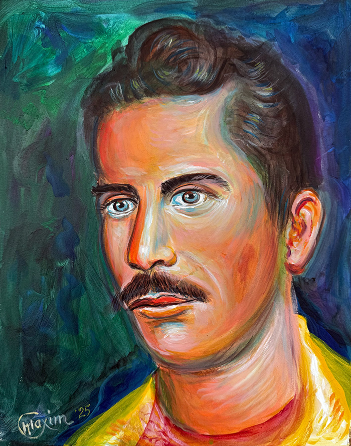 "John Steinbeck", acrylic on canvas, Bishop Maxim, 2025