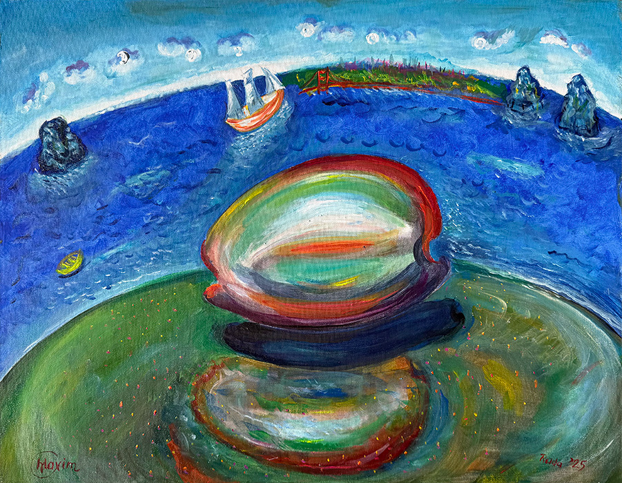 "Pearl of the Bay", acrylic on canvas, Bishop Maxim, 2025