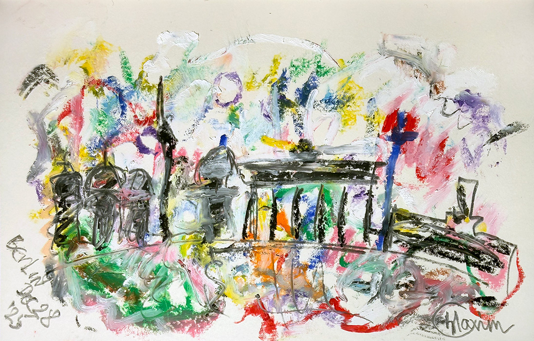 "Berlin—Echoes in Becoming", pastel on paper, Bishop Maxim, 2025